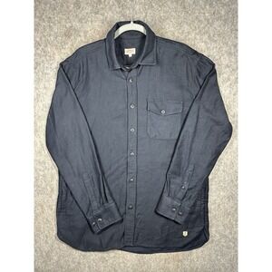 Armor Lux Navy Quilted Overshirt Jacket Size Medium Button Front Cotton